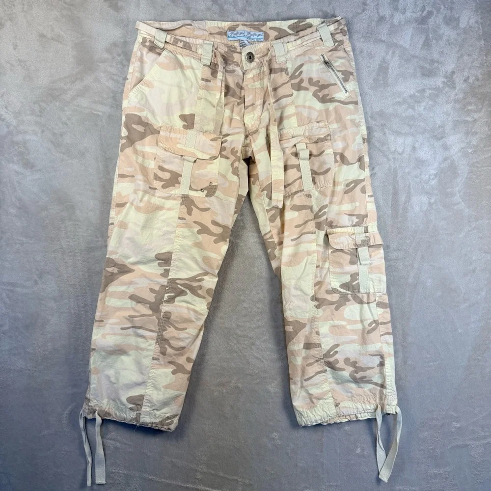Y2K Pacific Girl Desert Camo Cargo Pants Large Beige Utility 2000s